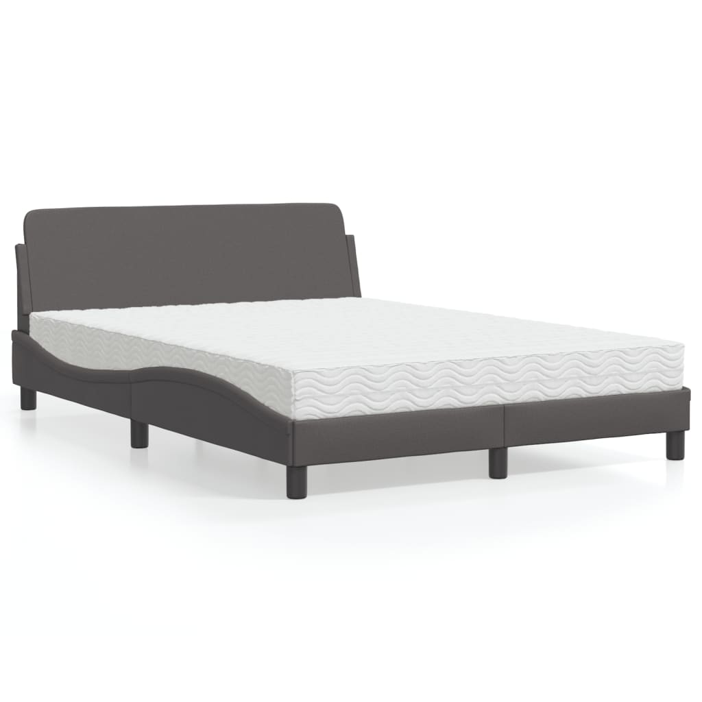 Bed met matras "Dover" kunstleer grijs 120x200 cm is nu te koop bij PeponiXL, paradijselijk wonen!
