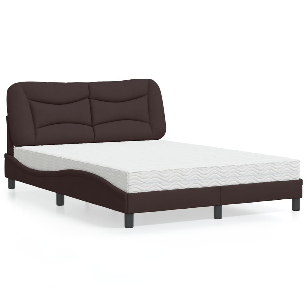 Bed met matras "Hvar" stof donkerbruin 120x200 cm is nu te koop bij PeponiXL, paradijselijk wonen!