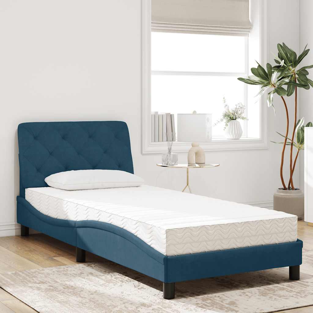 Bed met matras fluweel blauw 80x200 cm is nu te koop bij PeponiXL, paradijselijk wonen!