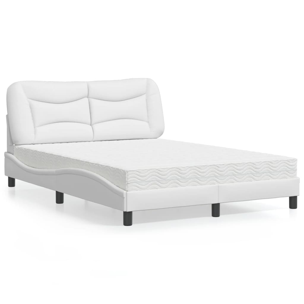Bed met matras "Hvar" kunstleer wit 120x200 cm is nu te koop bij PeponiXL, paradijselijk wonen!