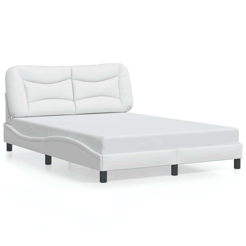 Bedframe met LED-verlichting kunstleer wit 140x200 cm is nu te koop bij PeponiXL, paradijselijk wonen!
