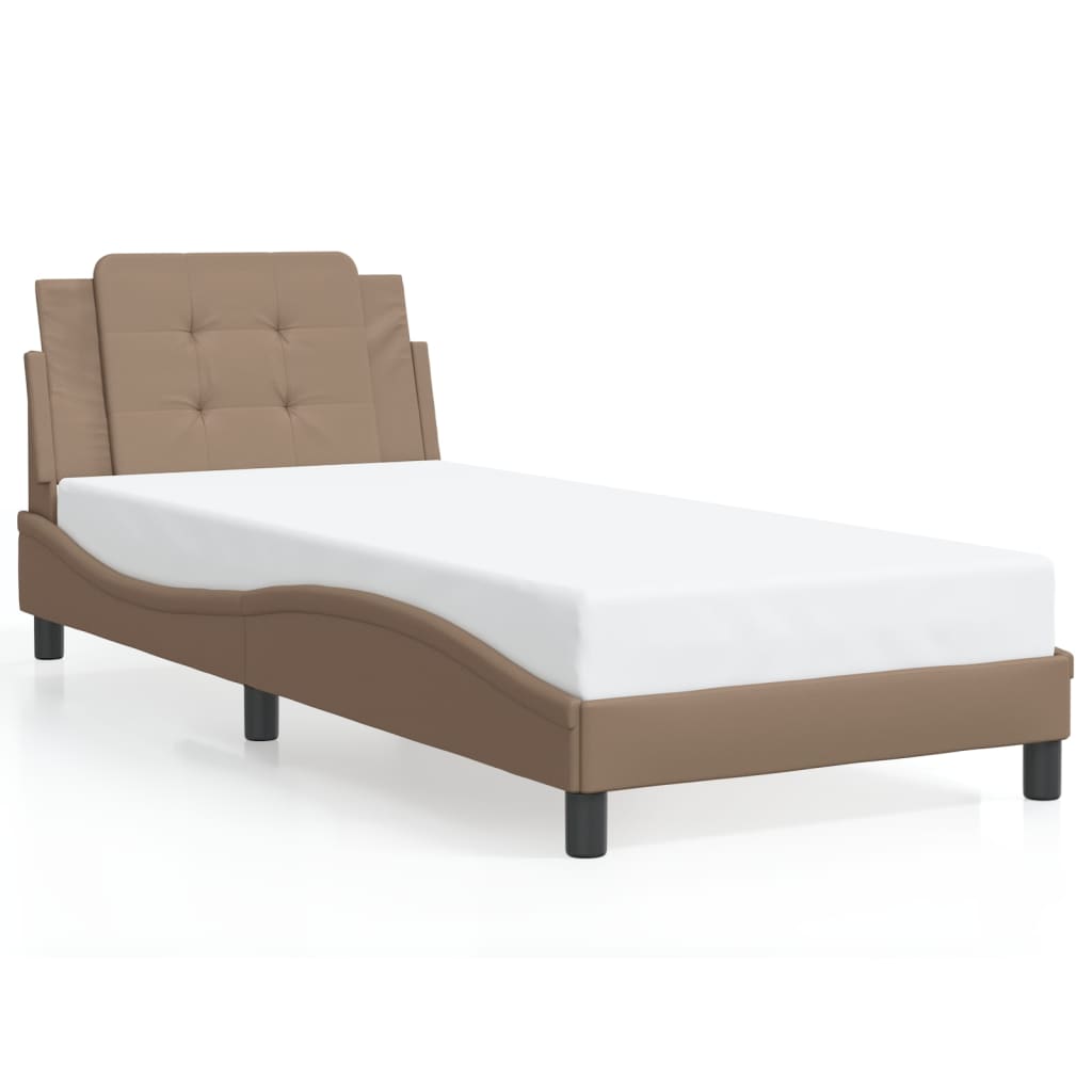 Bedframe met LED zonder matras "Zadar" cappuccino 100x200 cm is nu te koop bij PeponiXL, paradijselijk wonen!