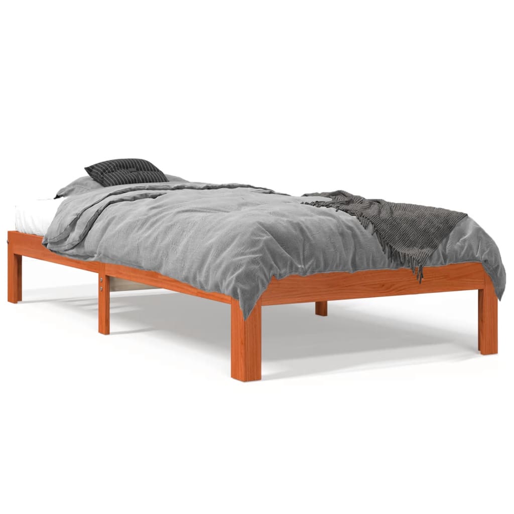 Bedframe zonder matras massief grenenhout wasbruin 90x190 cm is nu te koop bij PeponiXL, paradijselijk wonen!