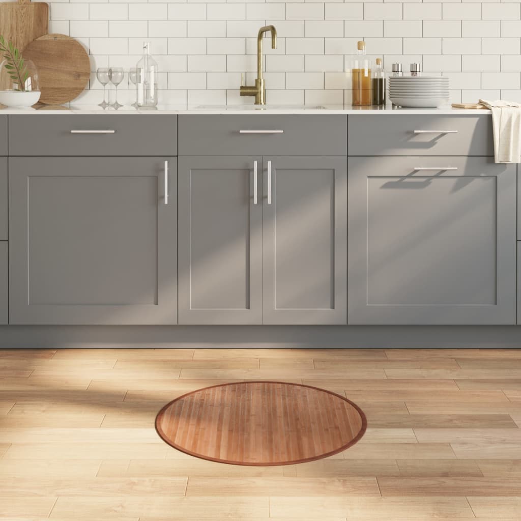 Vloerkleed rond 60 cm bamboe naturel is nu te koop bij PeponiXL, paradijselijk wonen!