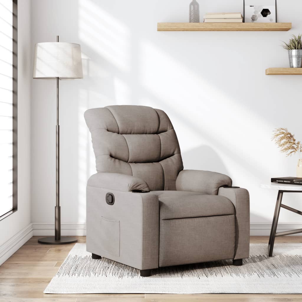 Fauteuil verstelbaar stof taupe is nu te koop bij PeponiXL, paradijselijk wonen!
