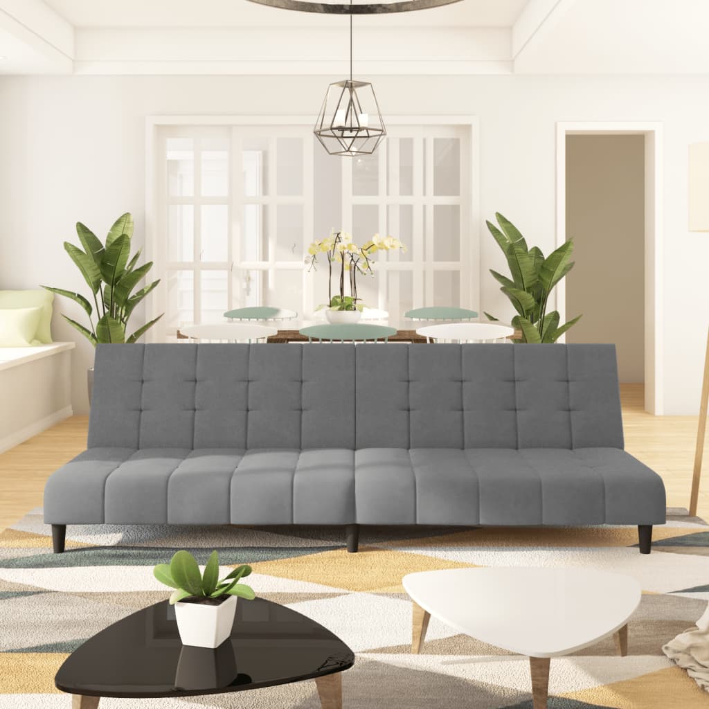 Slaapbank 2-zits fluweel lichtgrijs is nu te koop bij PeponiXL, paradijselijk wonen!