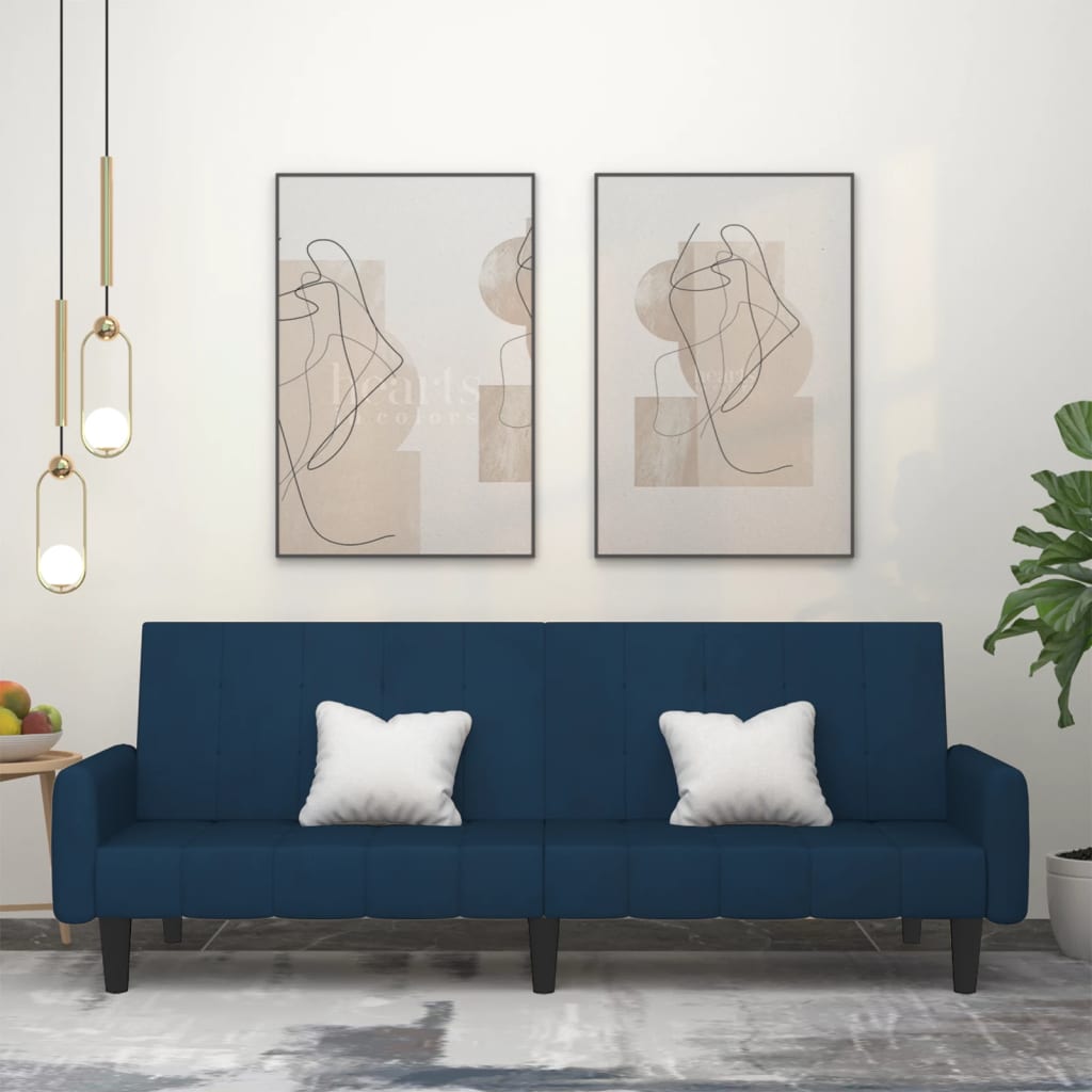 Slaapbank 2-zits fluweel blauw is nu te koop bij PeponiXL, paradijselijk wonen!