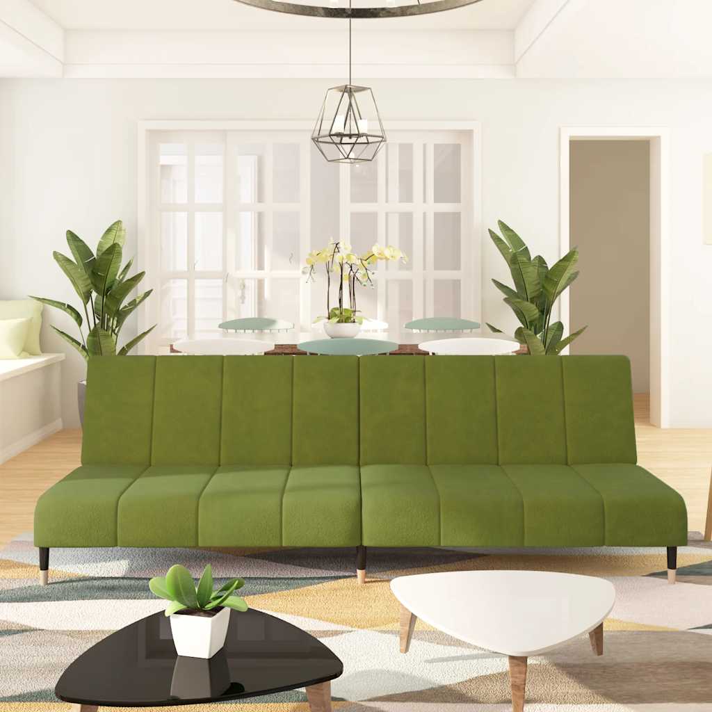 Slaapbank 2-zits fluweel lichtgroen is nu te koop bij PeponiXL, paradijselijk wonen!