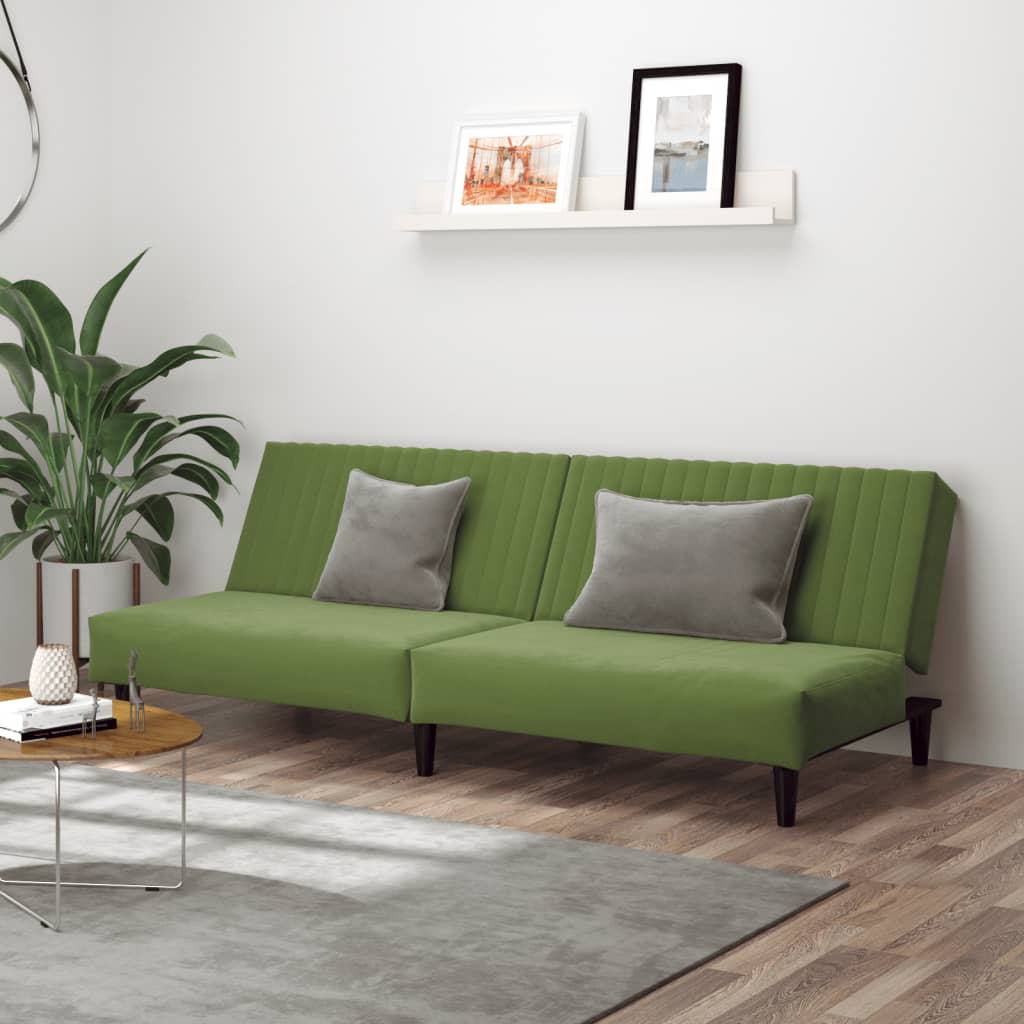 Slaapbank 2-zits fluweel lichtgroen is nu te koop bij PeponiXL, paradijselijk wonen!