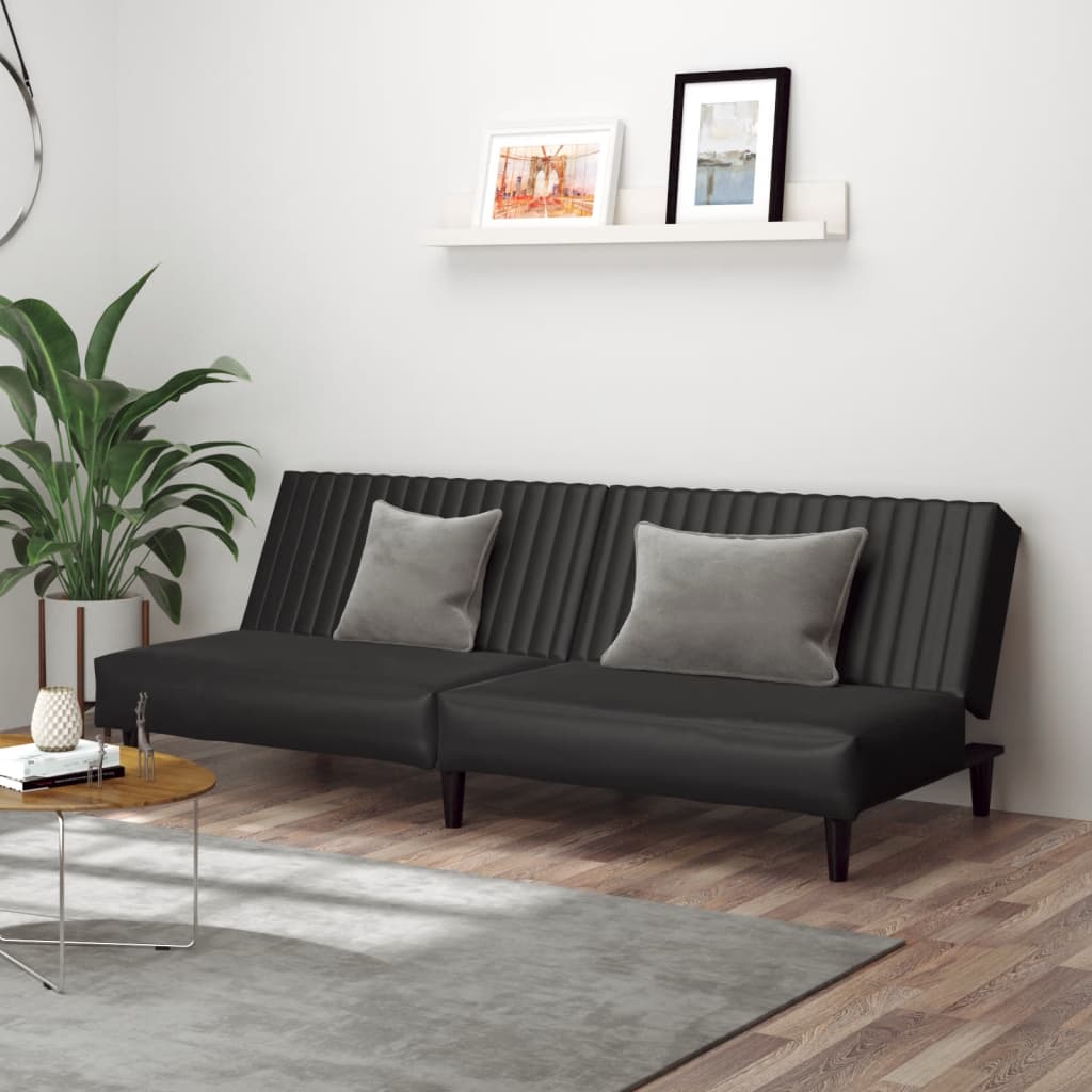 Slaapbank 2-zits kunstleer zwart is nu te koop bij PeponiXL, paradijselijk wonen!