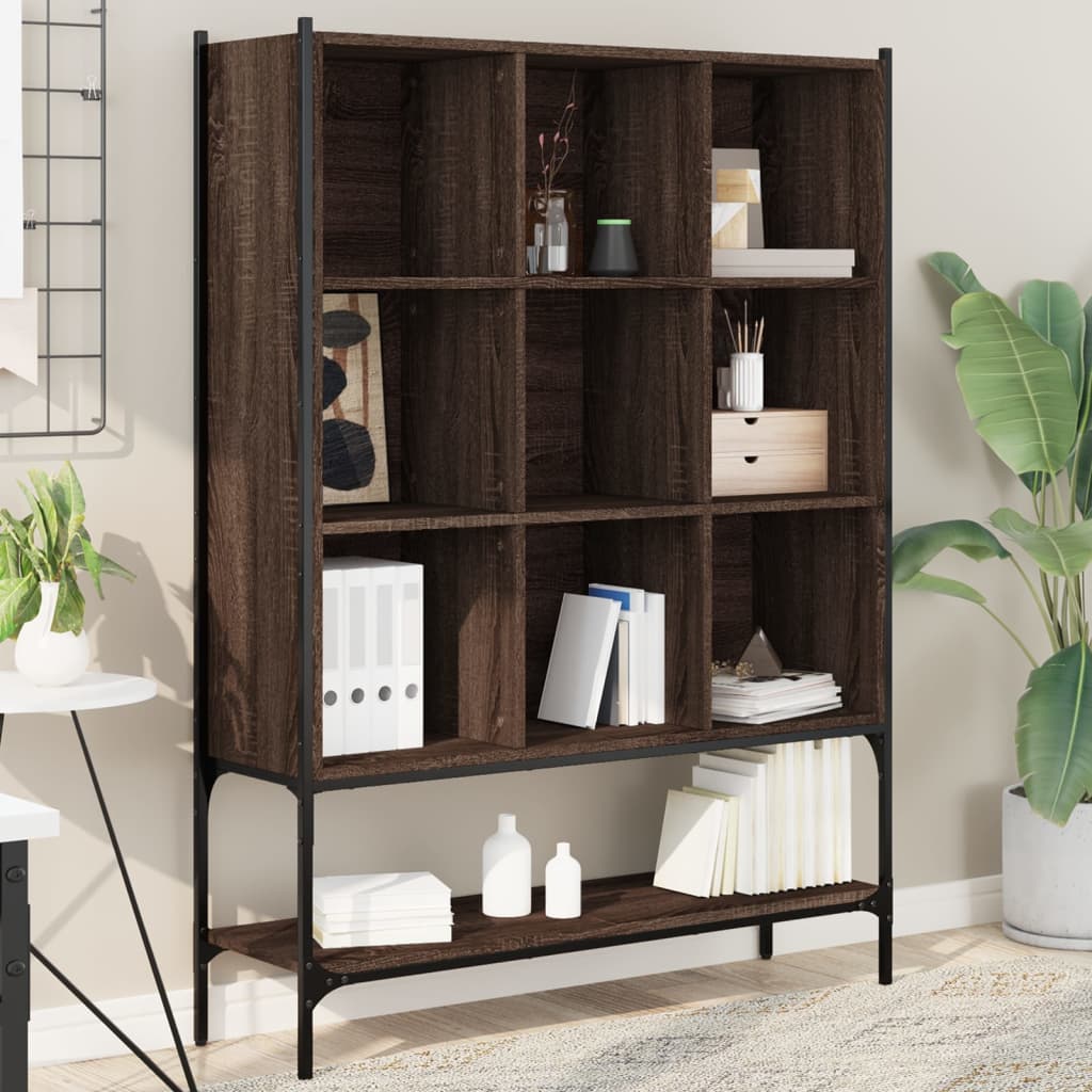 Boekenkast 102x30x141,5 cm bewerkt hout bruin eikenkleur is nu te koop bij PeponiXL, paradijselijk wonen!
