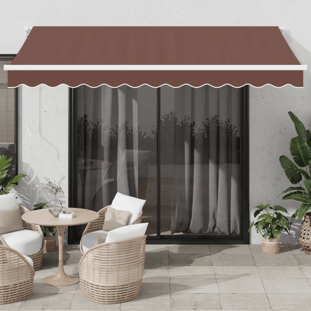 Luifel handmatig uittrekbaar 350x250 cm bruin is nu te koop bij PeponiXL, paradijselijk wonen!