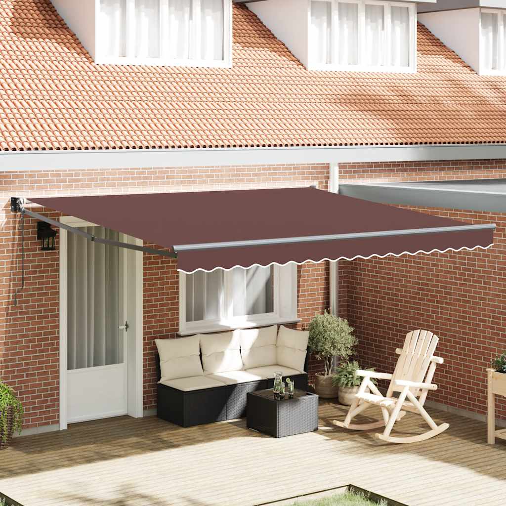 Luifel automatisch uittrekbaar 400x300 cm bruin is nu te koop bij PeponiXL, paradijselijk wonen!