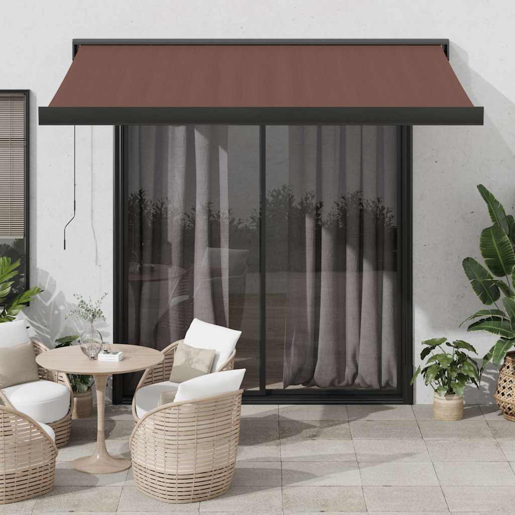 Luifel automatisch uittrekbaar 350x250 cm bruin is nu te koop bij PeponiXL, paradijselijk wonen!