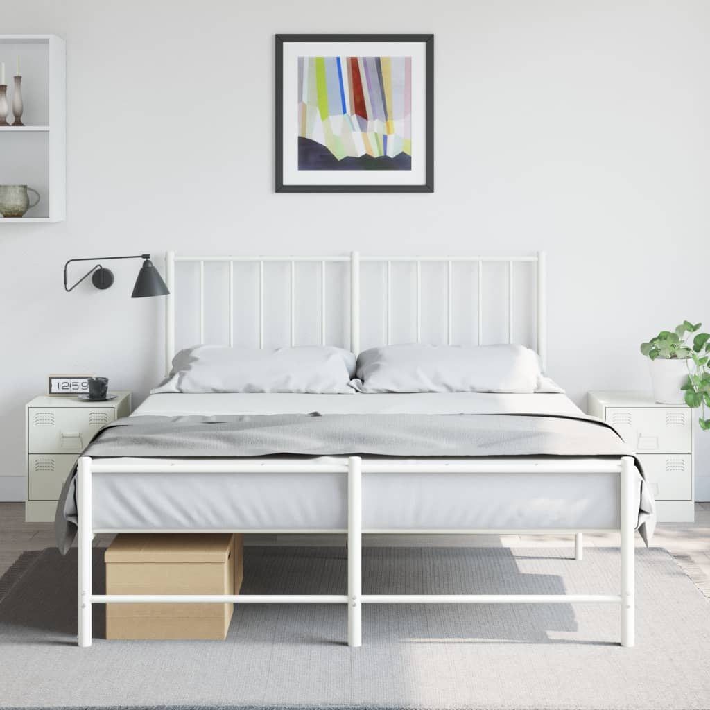 Nachtkastjes 2 st 34,5x39x44 cm staal wit is nu te koop bij PeponiXL, paradijselijk wonen!