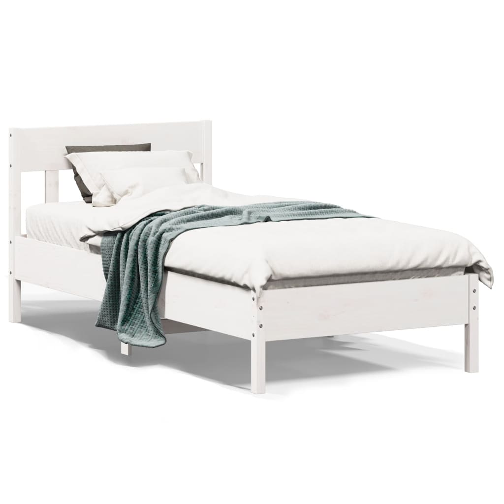 Bedframe zonder matras massief grenenhout wit 90x190 cm is nu te koop bij PeponiXL, paradijselijk wonen!
