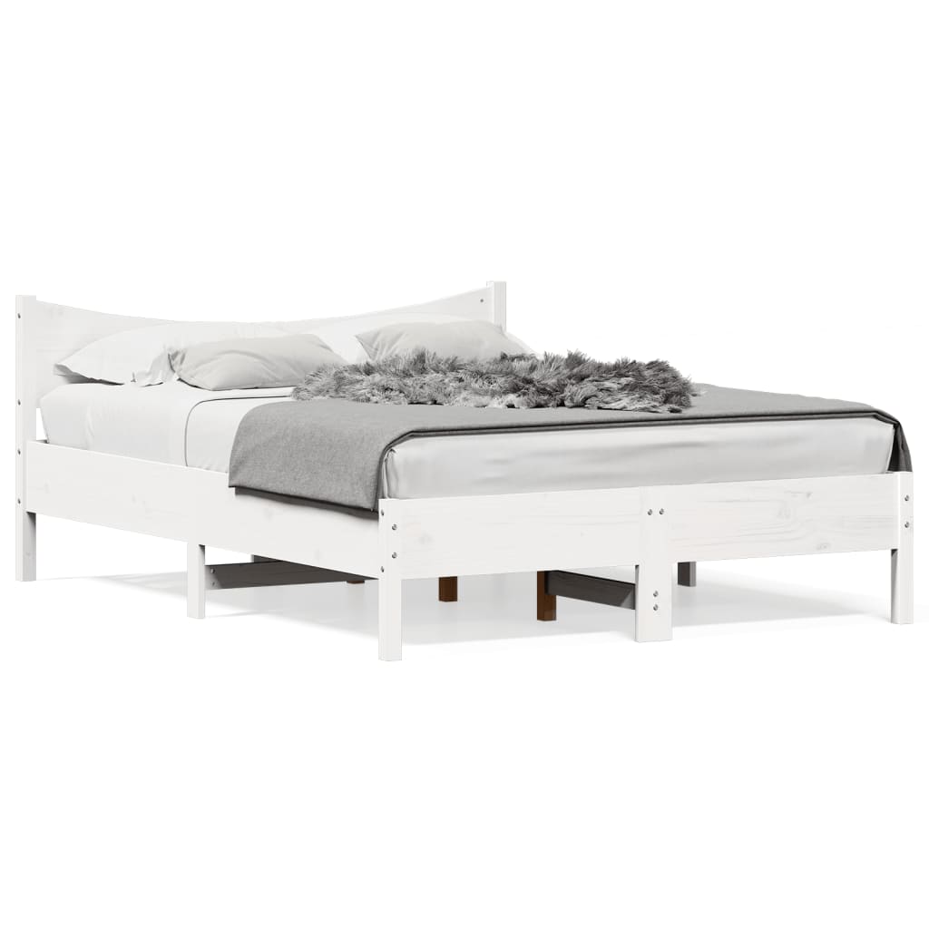 Bedframe zonder matras massief grenenhout wit 140x200 cm is nu te koop bij PeponiXL, paradijselijk wonen!