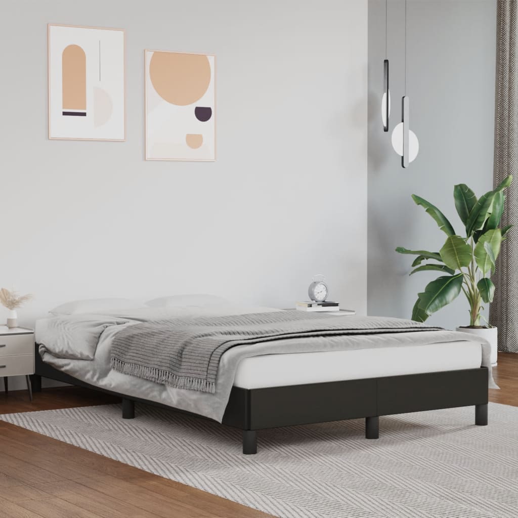 Bedframe zonder matras 120x190 cm kunstleer zwart is nu te koop bij PeponiXL, paradijselijk wonen!