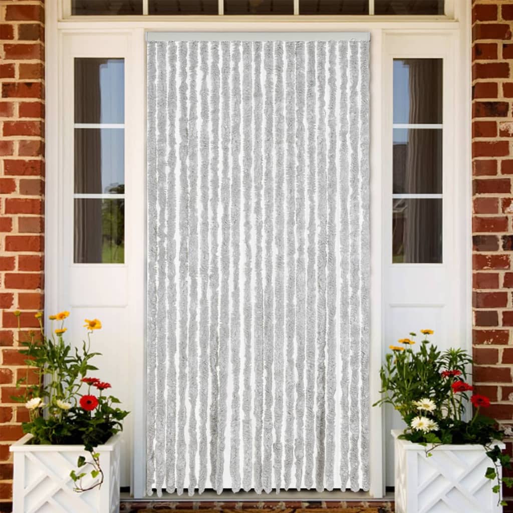 Vliegengordijn 90x220 cm chenille grijs is nu te koop bij PeponiXL, paradijselijk wonen!