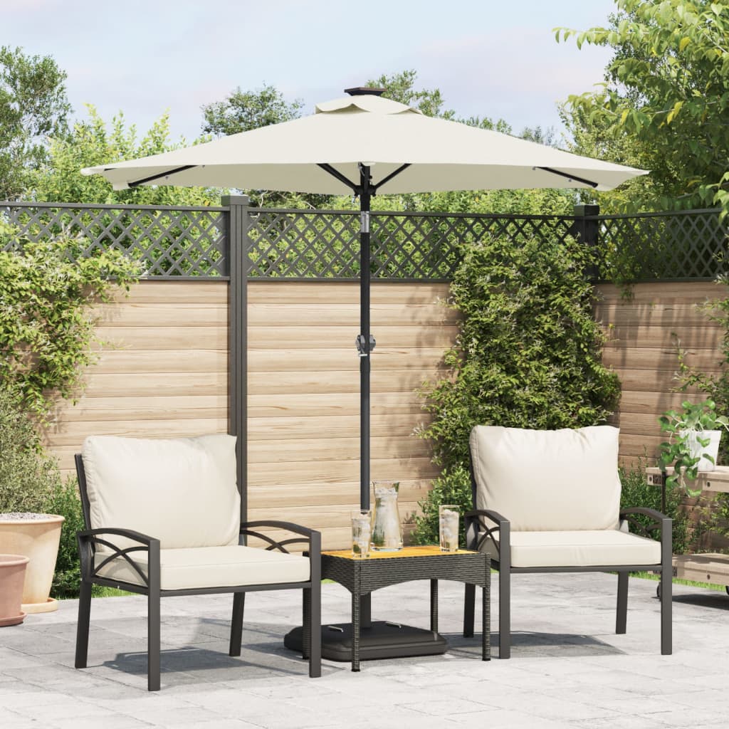 Parasol met LED's en stalen paal 225x225x212 cm wit is nu te koop bij PeponiXL, paradijselijk wonen!
