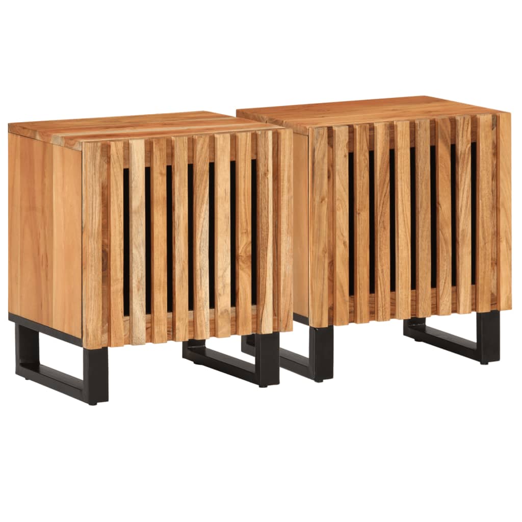 Nachtkastjes 2 st 40x34x46 cm massief acaciahout is nu te koop bij PeponiXL, paradijselijk wonen!