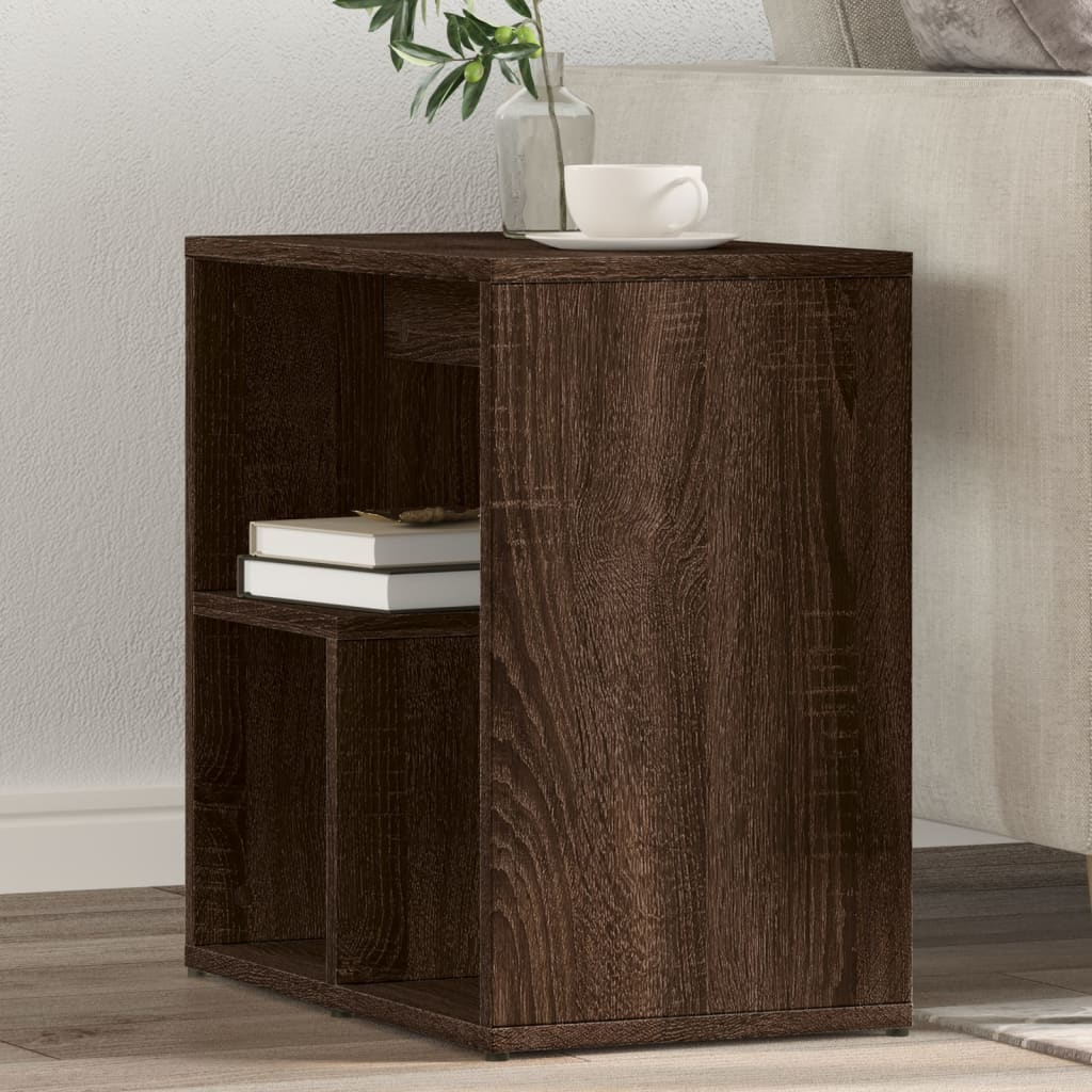 Bijzettafels 2 st 50x30x50 cm bewerkt hout bruin eikenkleurig is nu te koop bij PeponiXL, paradijselijk wonen!