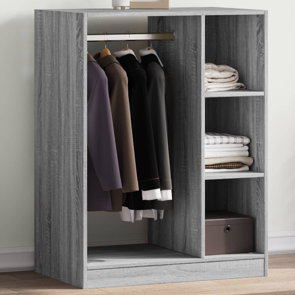 Kledingkast 77x48x102 cm bewerkt hout grijs sonoma eikenkleurig is nu te koop bij PeponiXL, paradijselijk wonen!