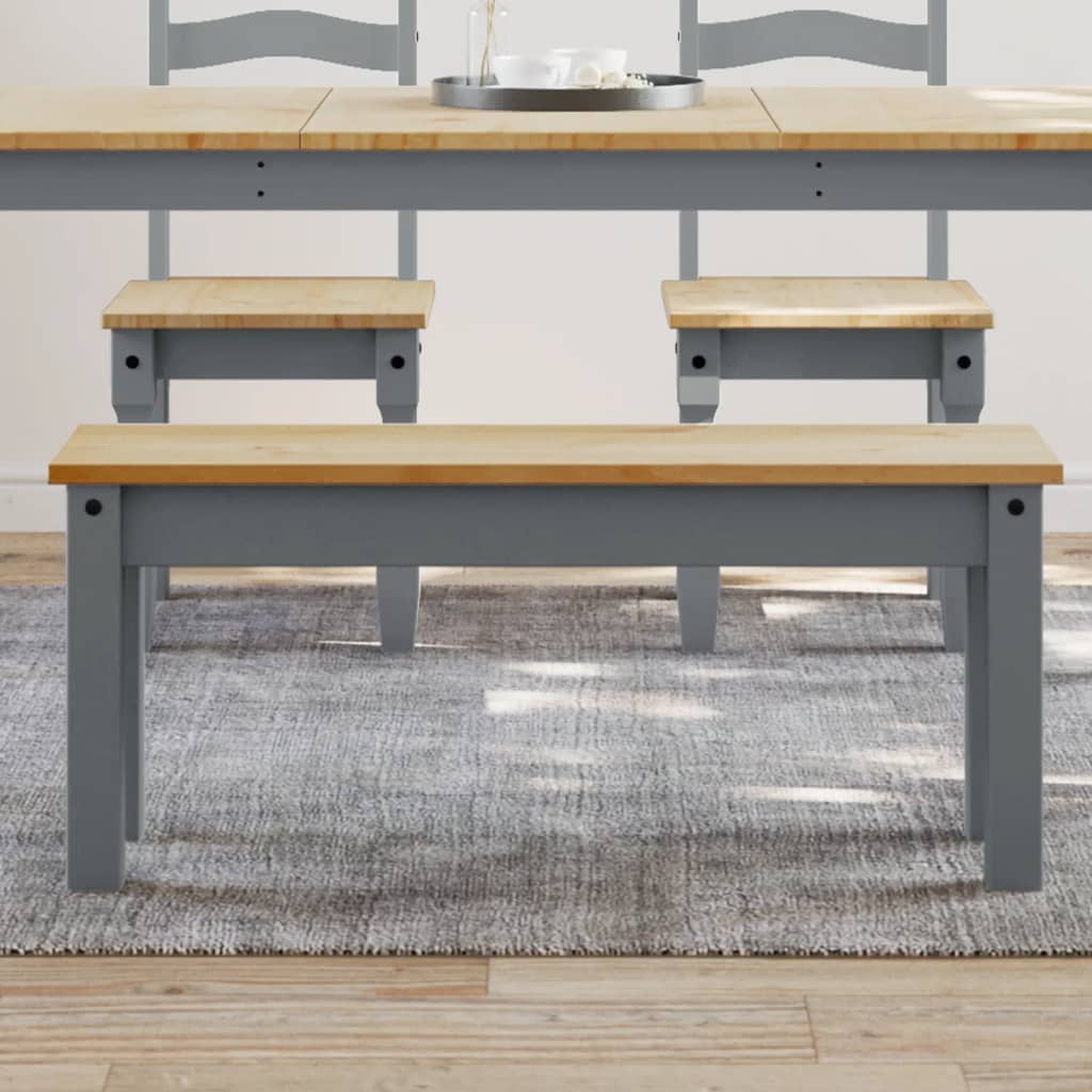 Eetkamerbank PANAMA 105x30x45 cm massief grenenhout grijs is nu te koop bij PeponiXL, paradijselijk wonen!