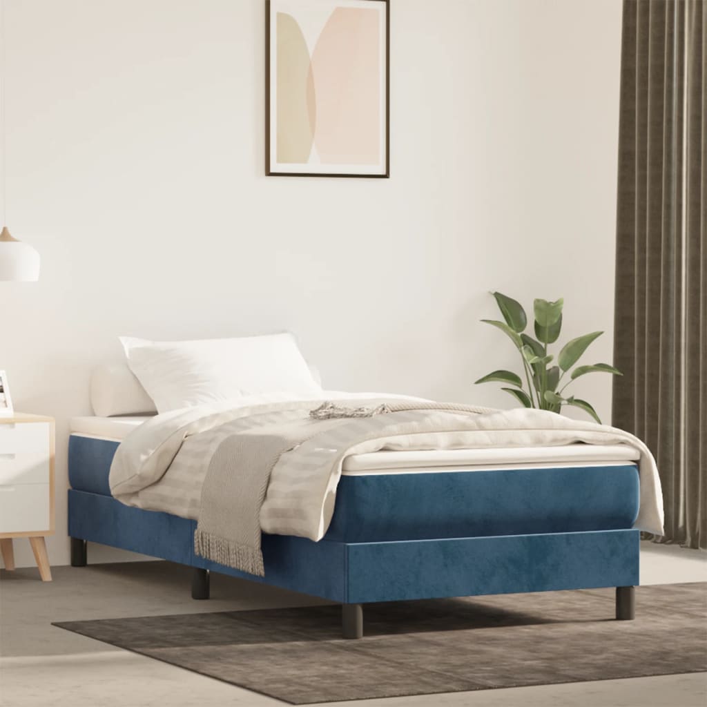 Pocketveringmatras medium 120x190x20 cm fluweel donkerblauw is nu te koop bij PeponiXL, paradijselijk wonen!