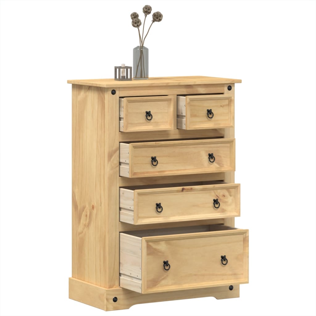 Ladekast Corona 80x43x114 cm massief grenenhout is nu te koop bij PeponiXL, paradijselijk wonen!