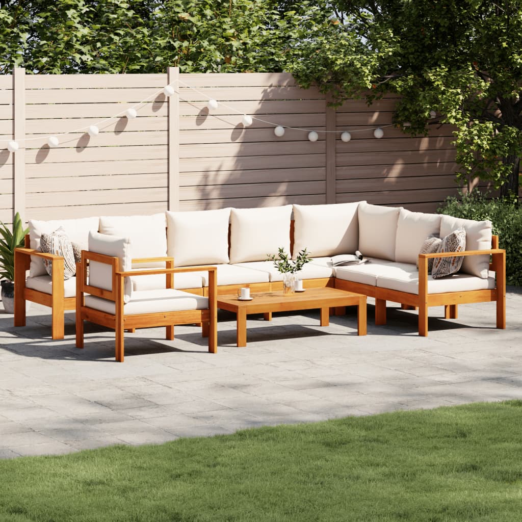6-delige Loungeset met kussens massief acaciahout is nu te koop bij PeponiXL, paradijselijk wonen!