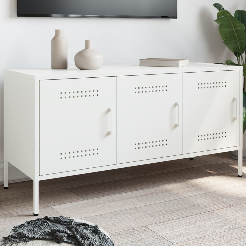 Tv-meubel 100,5x39x50,5 cm staal wit is nu te koop bij PeponiXL, paradijselijk wonen!