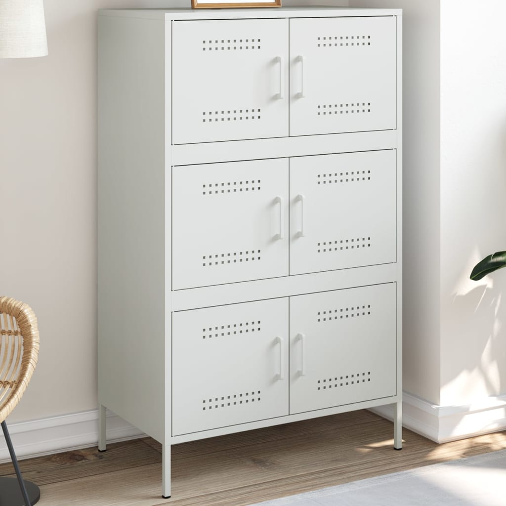 Hoge kast 68x39x113 cm staal wit is nu te koop bij PeponiXL, paradijselijk wonen!