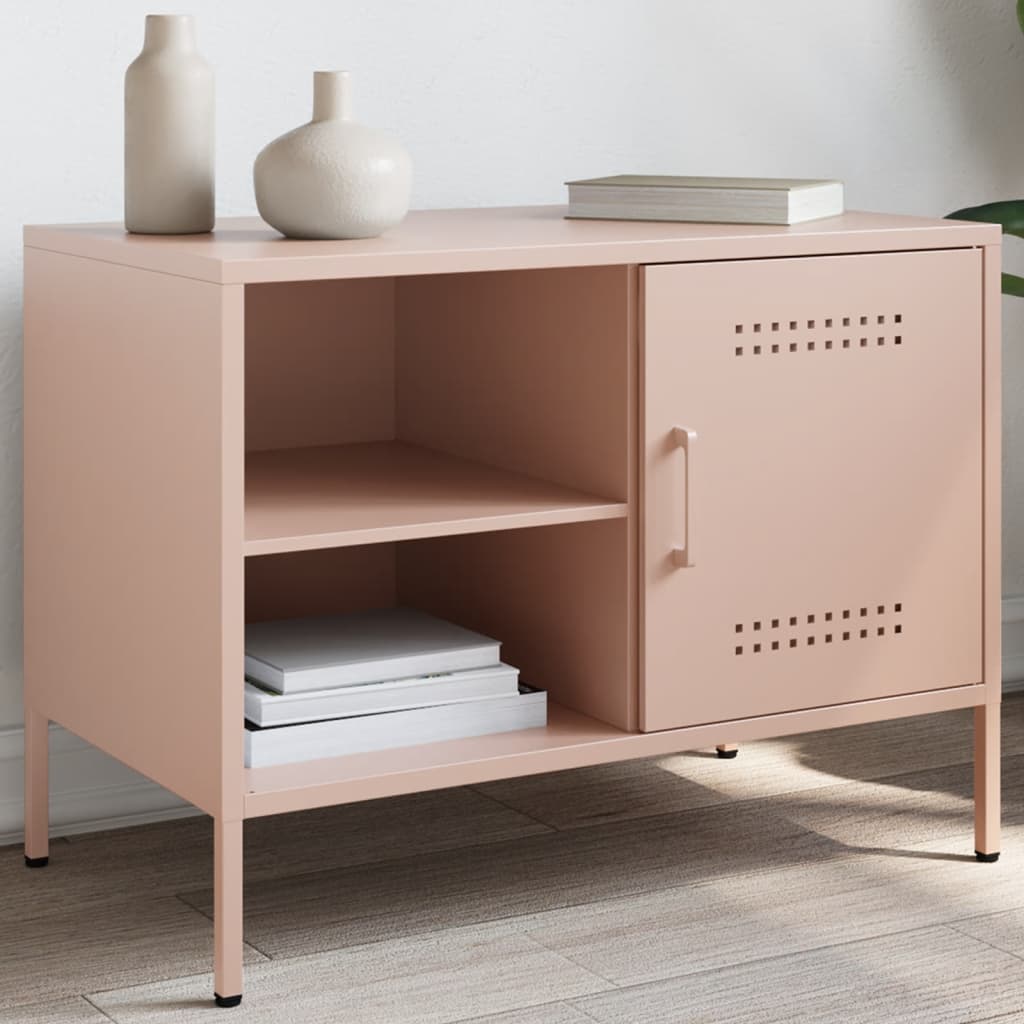 Tv-meubel 68x39x50,5 cm staal roze is nu te koop bij PeponiXL, paradijselijk wonen!