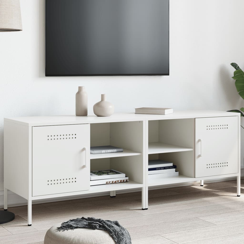 Tv-meubelen 2 st 68x39x50,5 cm staal wit is nu te koop bij PeponiXL, paradijselijk wonen!