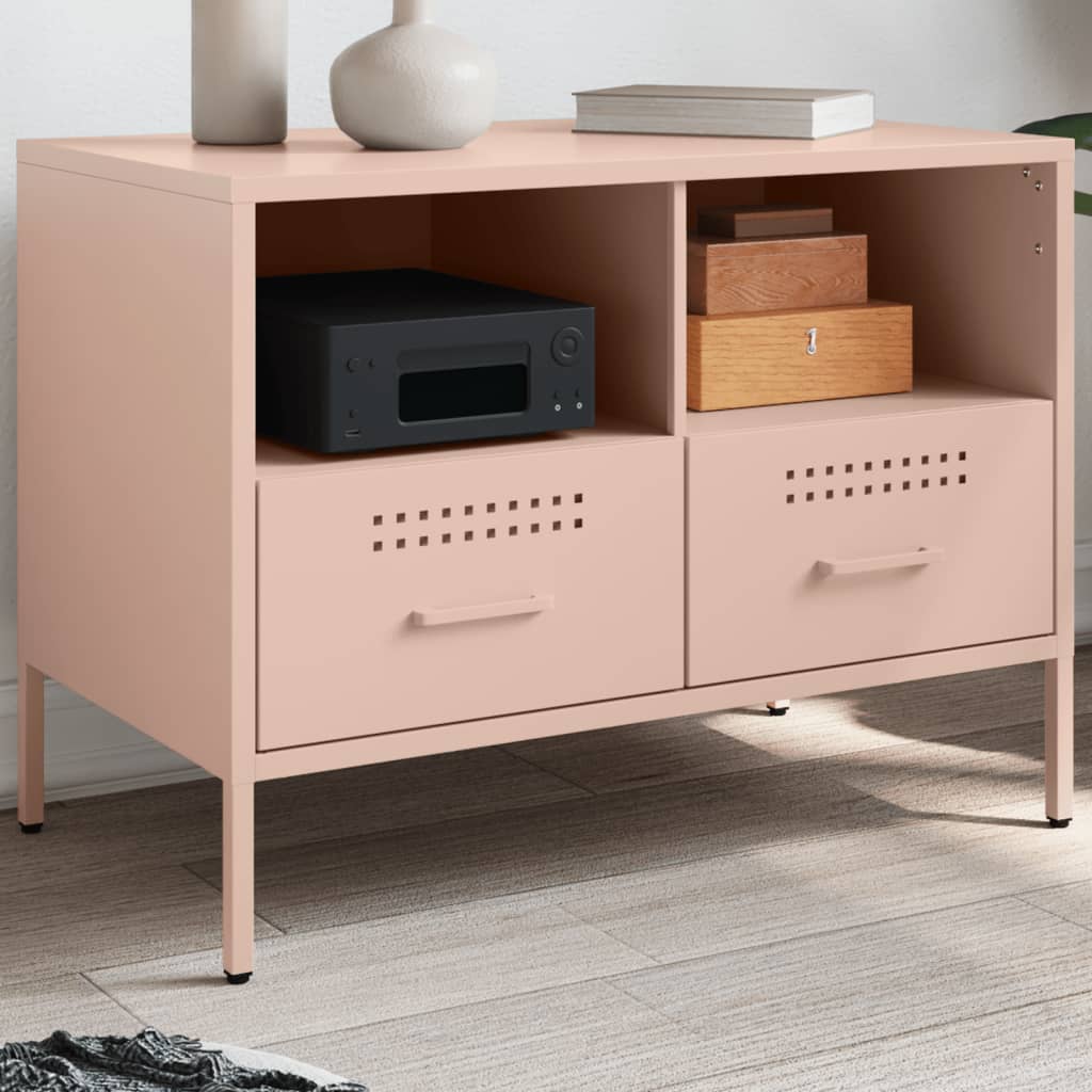 Tv-meubel 68x39x50,5 cm staal roze is nu te koop bij PeponiXL, paradijselijk wonen!