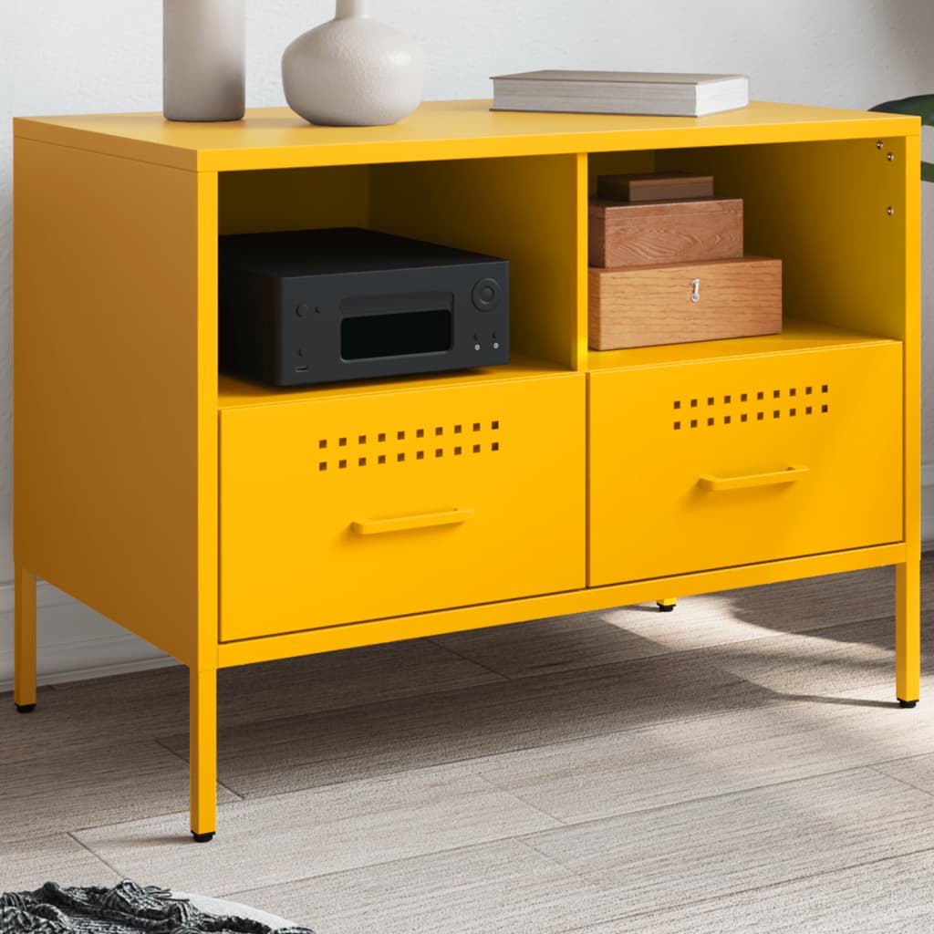 Tv-meubel 68x39x50,5 cm staal mosterdgeel is nu te koop bij PeponiXL, paradijselijk wonen!