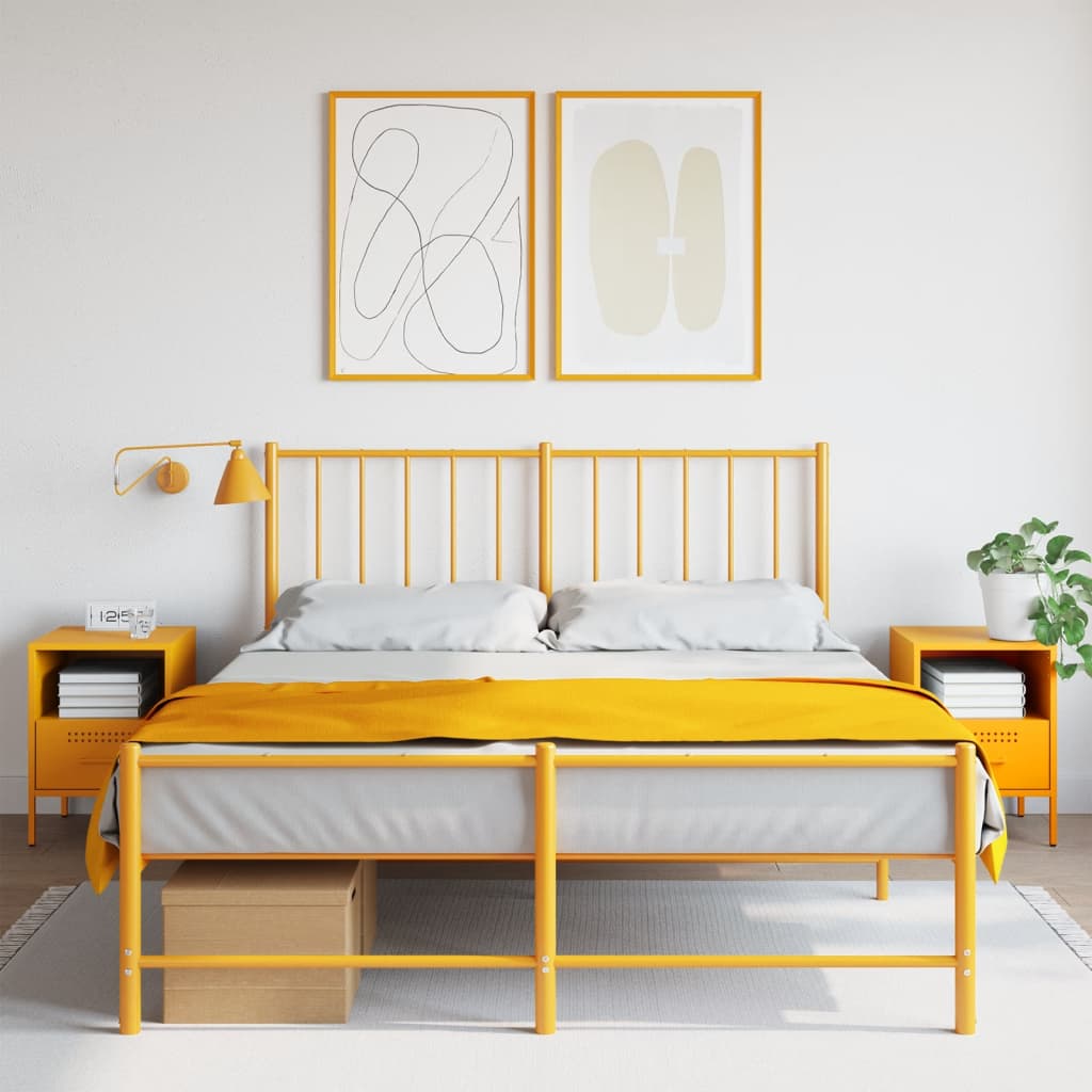 Nachtkastjes 2 st 36x39x50,5 cm staal mosterdgeel is nu te koop bij PeponiXL, paradijselijk wonen!
