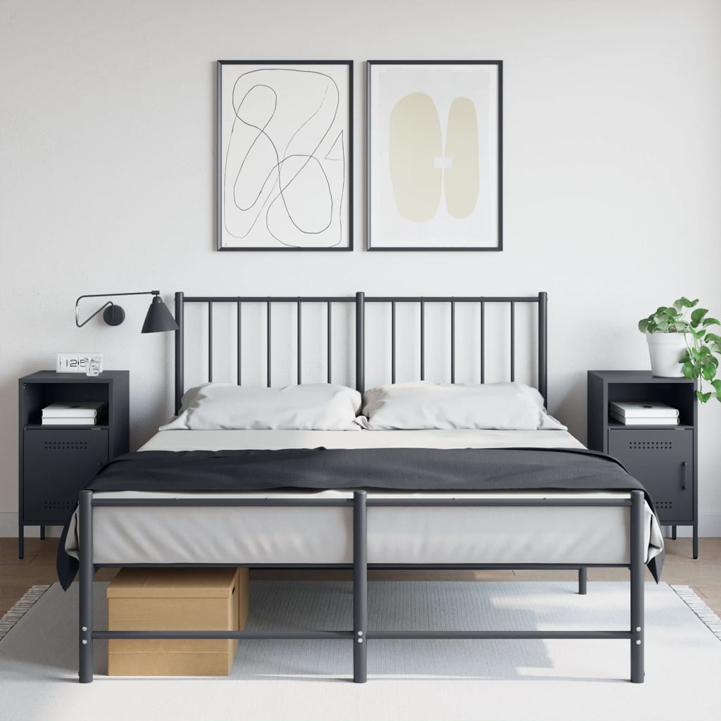 Nachtkastjes 2 st 36x39x68 cm staal antracietkleurig is nu te koop bij PeponiXL, paradijselijk wonen!