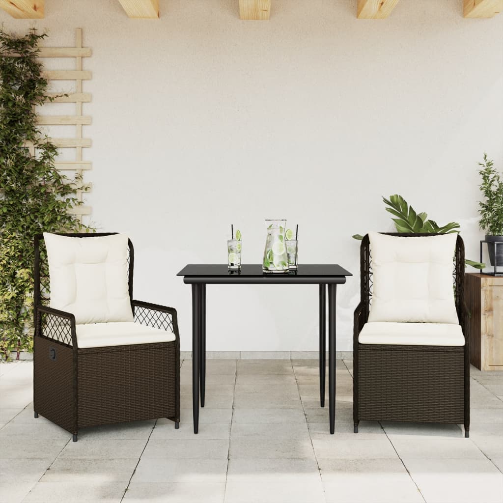 3-delige Tuinset met kussens poly rattan bruin is nu te koop bij PeponiXL, paradijselijk wonen!