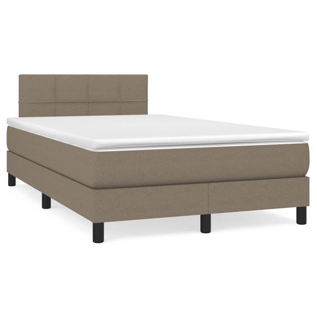 Boxspring met matras stof taupe 120x190 cm is nu te koop bij PeponiXL, paradijselijk wonen!