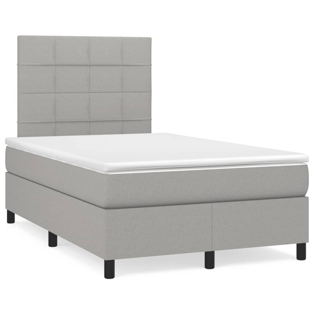 Boxspring met matras stof lichtgrijs 120x190 cm is nu te koop bij PeponiXL, paradijselijk wonen!