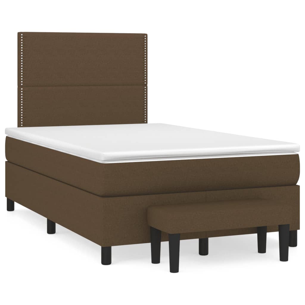 Boxspring met matras stof donkerbruin 120x190 cm is nu te koop bij PeponiXL, paradijselijk wonen!