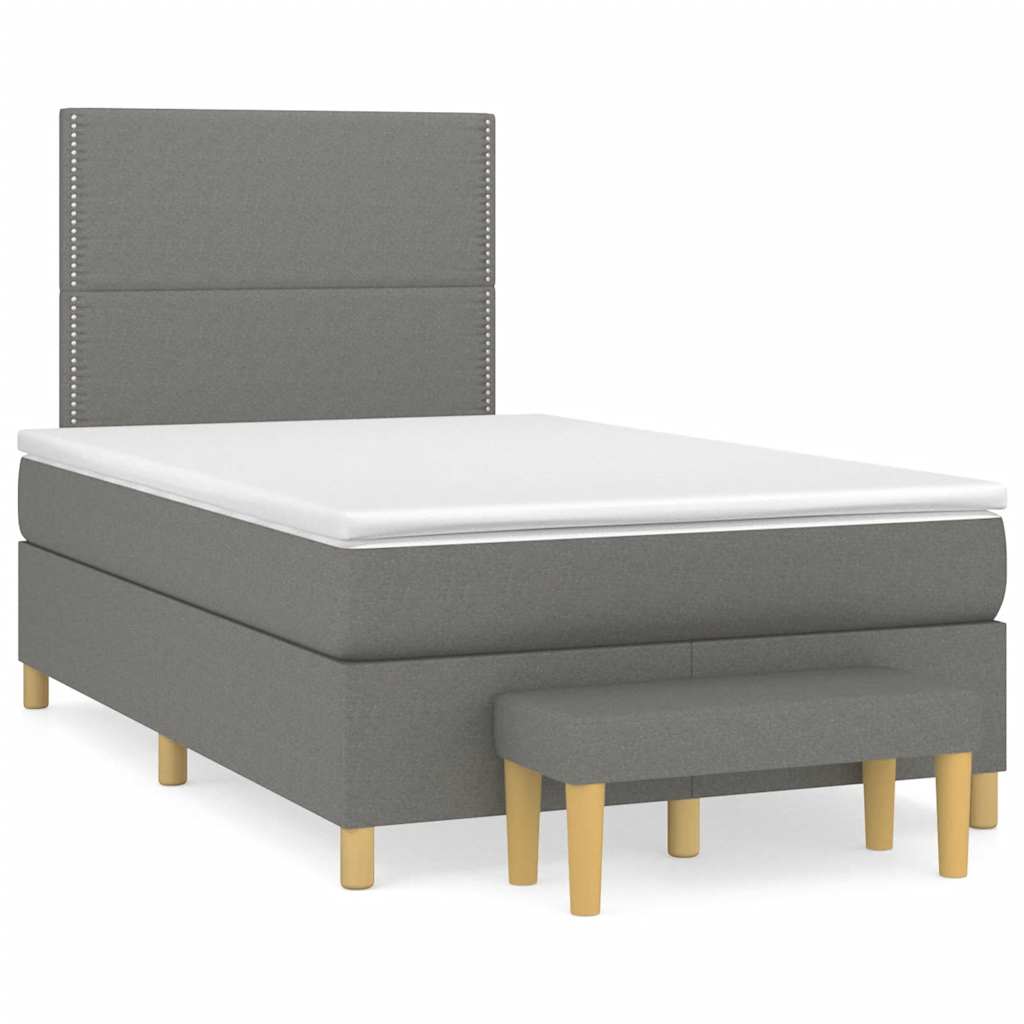 Boxspring met matras stof donkergrijs 120x190 cm is nu te koop bij PeponiXL, paradijselijk wonen!