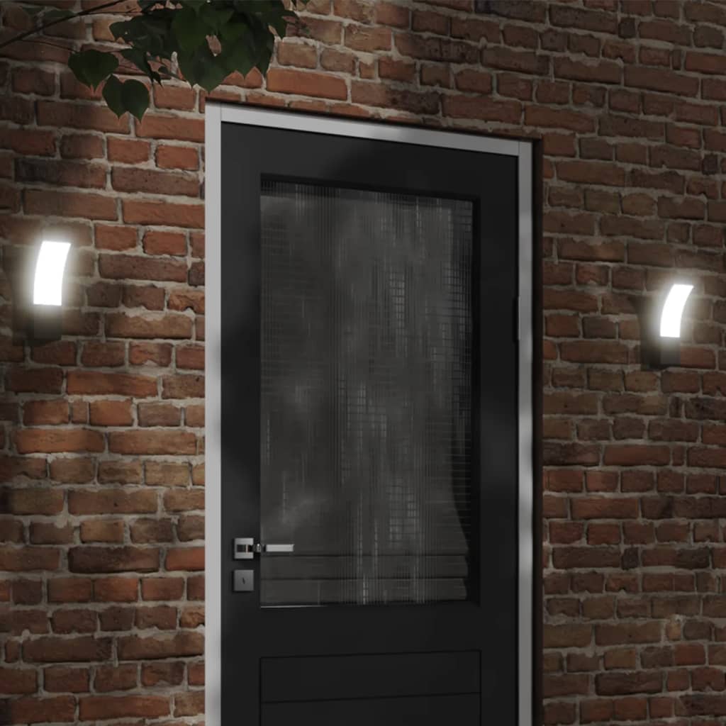 Buitenwandlampen 2 st LED gegoten aluminium zwart is nu te koop bij PeponiXL, paradijselijk wonen!