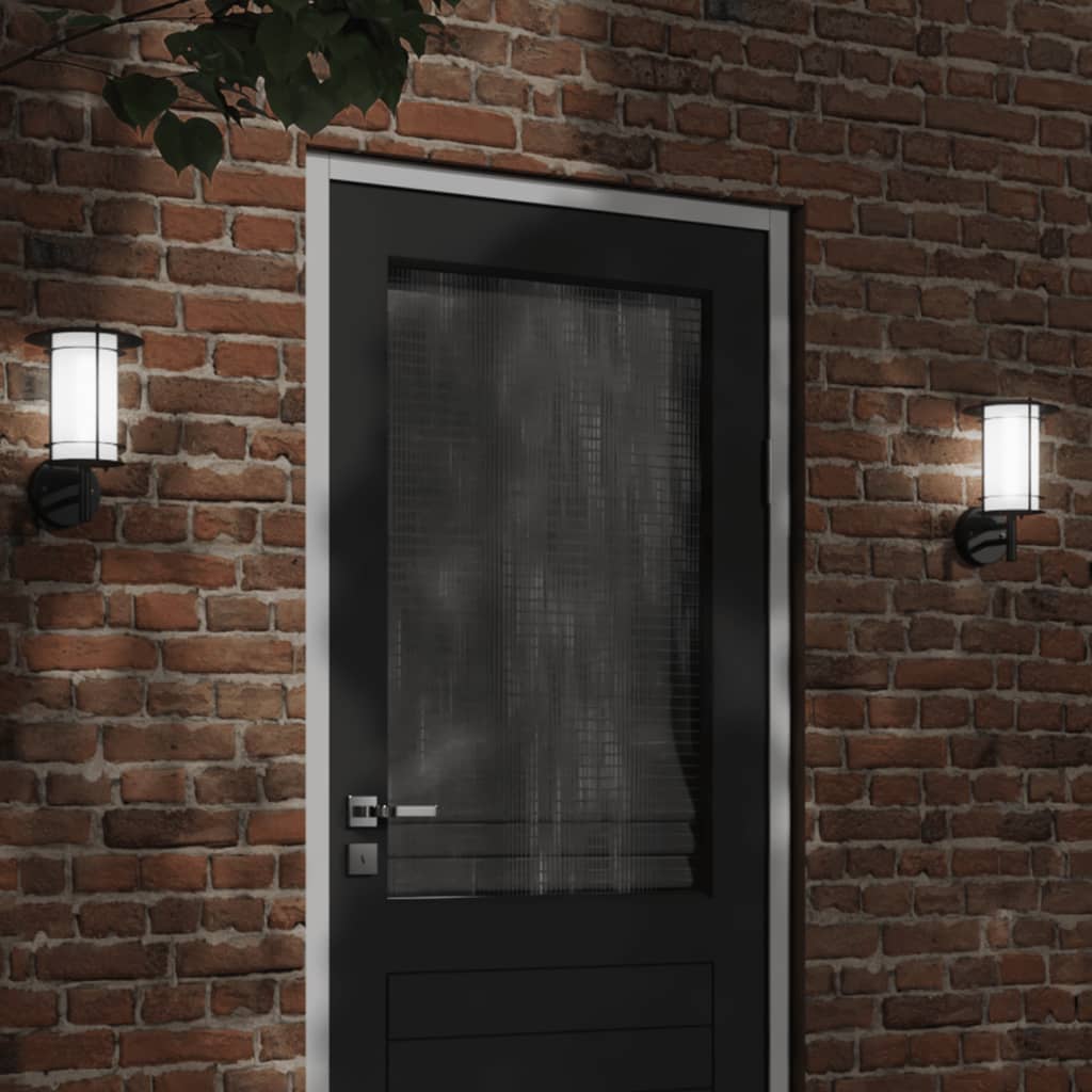 Buitenwandlampen 2 st roestvrij staal zwart is nu te koop bij PeponiXL, paradijselijk wonen!