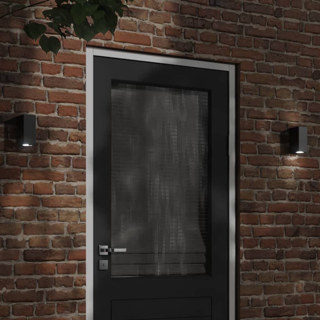 Buitenwandlampen 2 st gegoten aluminium zwart is nu te koop bij PeponiXL, paradijselijk wonen!