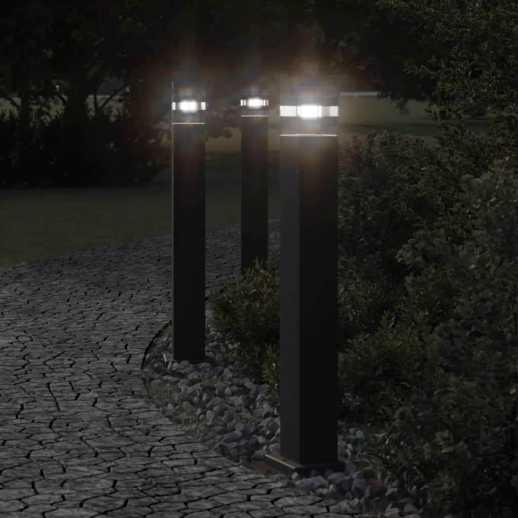 Vloerlampen voor buiten 3 st 80 cm aluminium zwart is nu te koop bij PeponiXL, paradijselijk wonen!