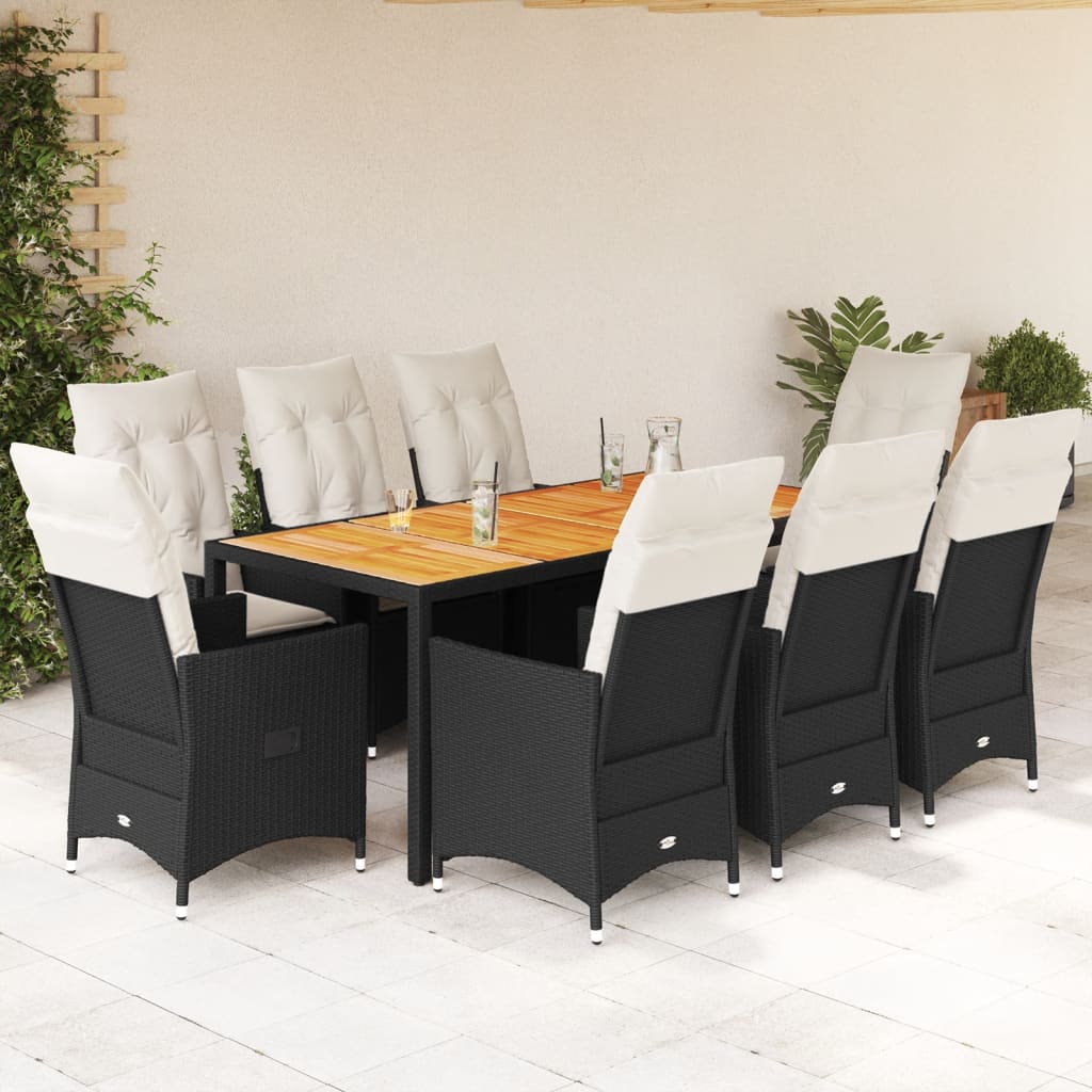 9-delige Tuinset poly rattan zwart is nu te koop bij PeponiXL, paradijselijk wonen!
