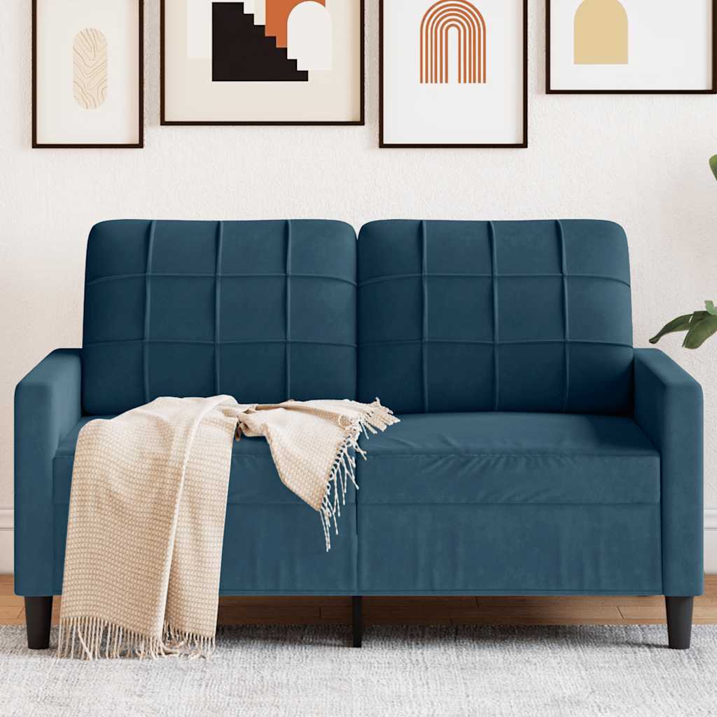 Tweezitsbank 120 cm fluweel blauw is nu te koop bij PeponiXL, paradijselijk wonen!